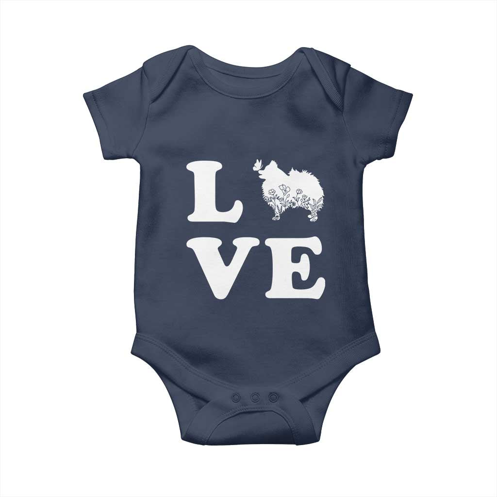 Love Pomeranian Baby Onesie Cute Pom Dog Lover Gift
