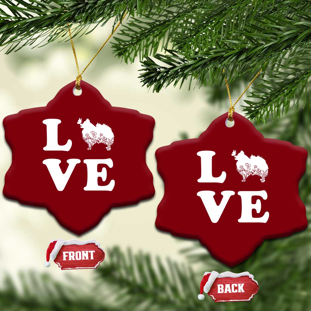 Love Pomeranian Ceramic Ornament Cute Pom Dog Lover Gift