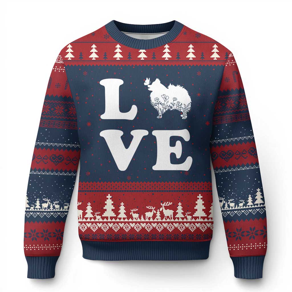 Love Pomeranian Ugly Christmas Sweater Cute Pom Dog Lover Gift