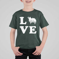 Love Pomeranian T Shirt For Kid Cute Pom Dog Lover Gift