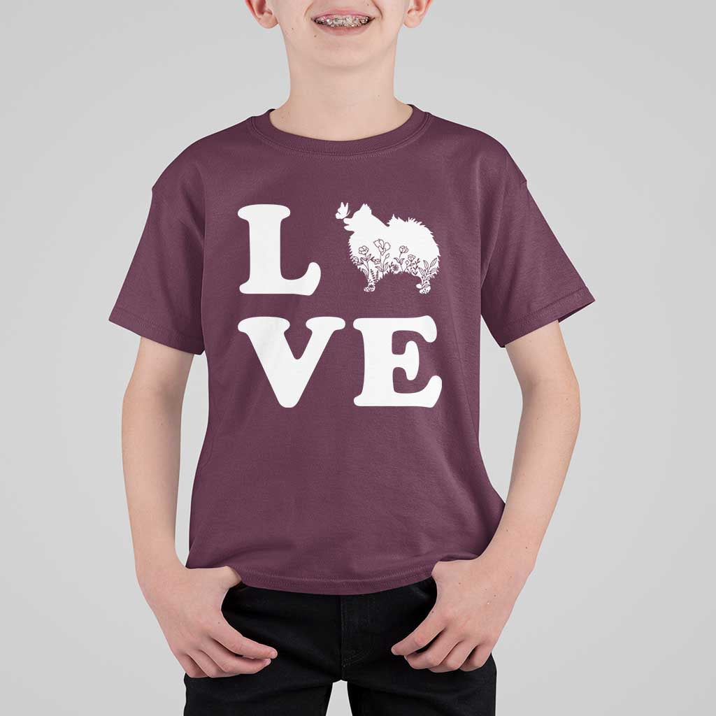 Love Pomeranian T Shirt For Kid Cute Pom Dog Lover Gift