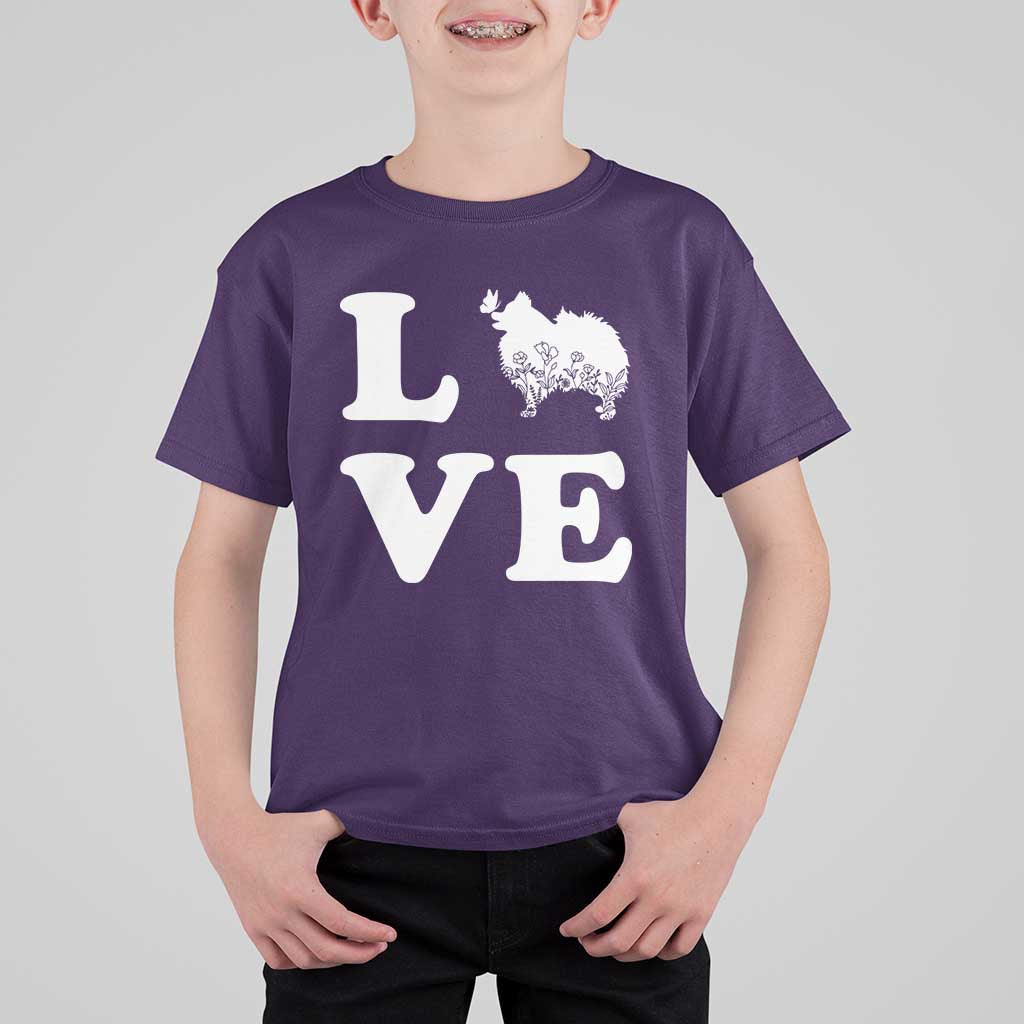Love Pomeranian T Shirt For Kid Cute Pom Dog Lover Gift