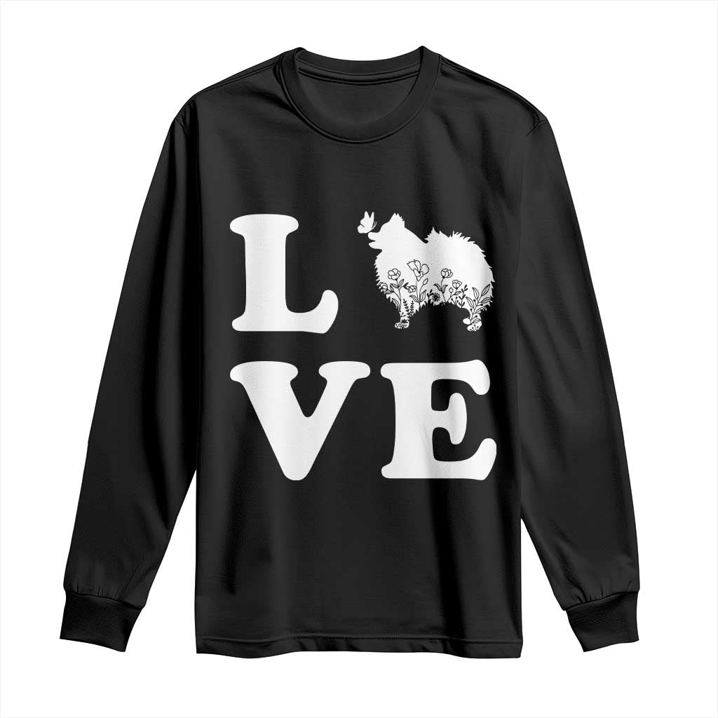 Love Pomeranian Long Sleeve Shirt Cute Pom Dog Lover Gift