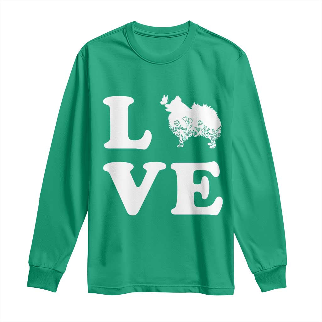 Love Pomeranian Long Sleeve Shirt Cute Pom Dog Lover Gift
