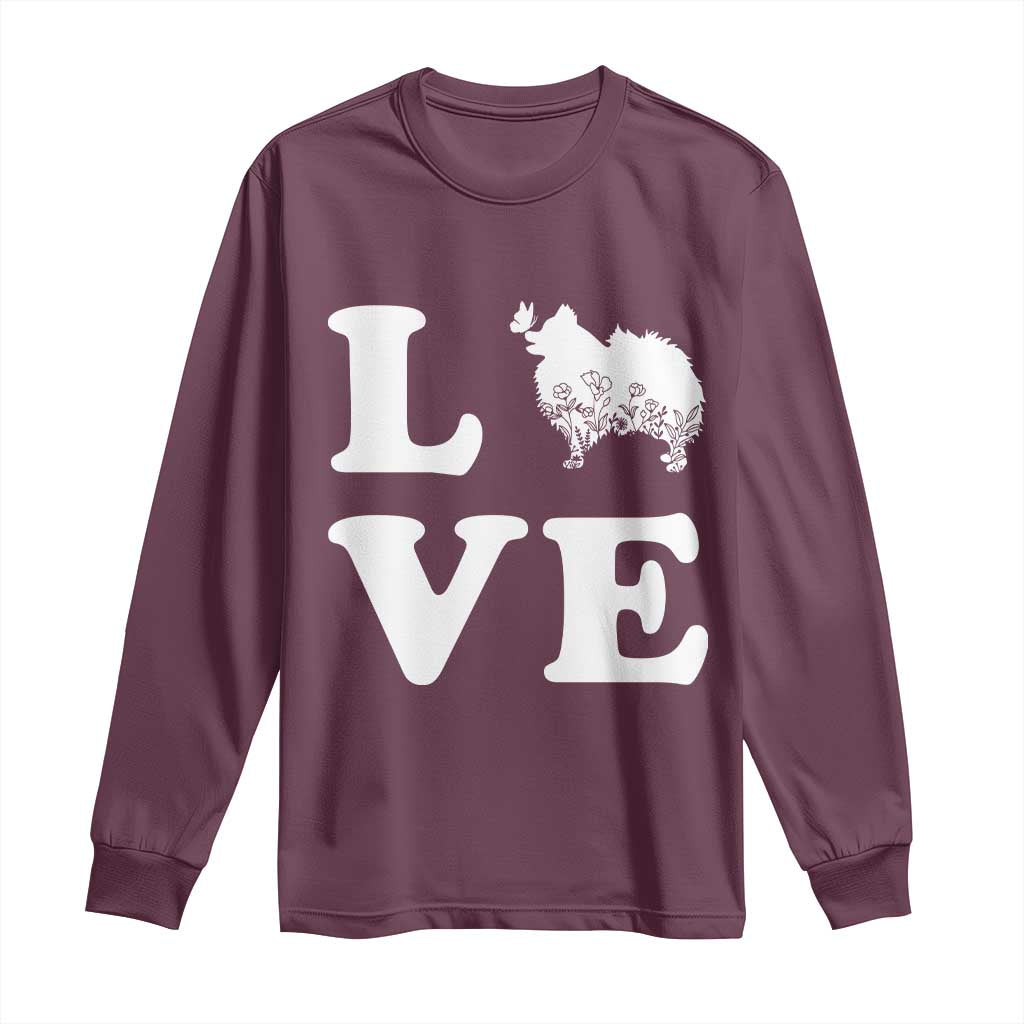 Love Pomeranian Long Sleeve Shirt Cute Pom Dog Lover Gift