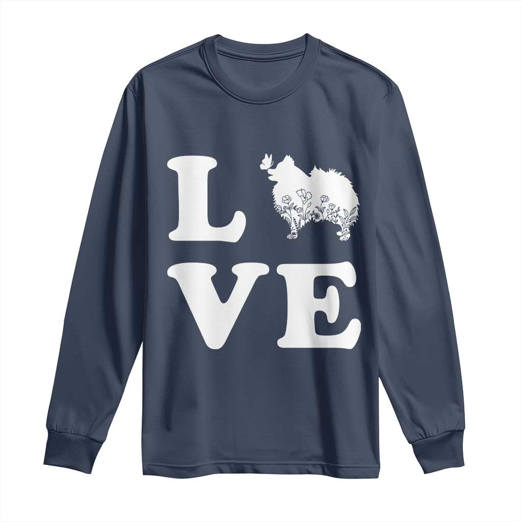 Love Pomeranian Long Sleeve Shirt Cute Pom Dog Lover Gift