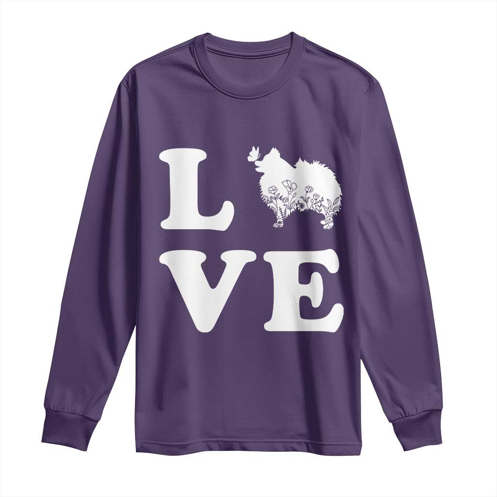 Love Pomeranian Long Sleeve Shirt Cute Pom Dog Lover Gift