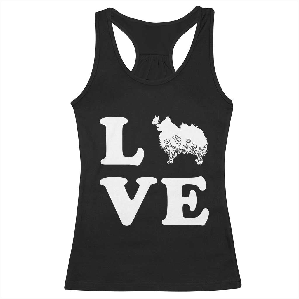 Love Pomeranian Racerback Tank Top Cute Pom Dog Lover Gift