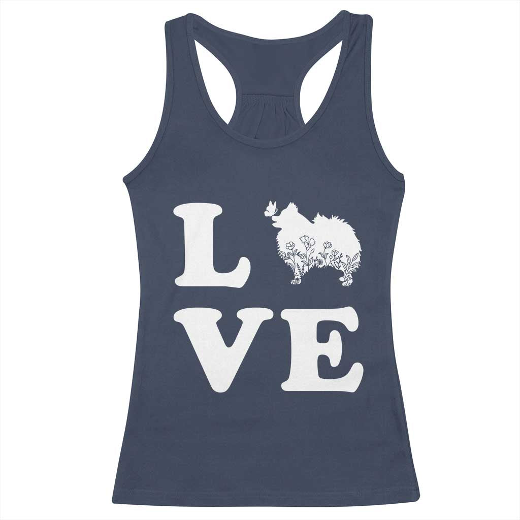 Love Pomeranian Racerback Tank Top Cute Pom Dog Lover Gift