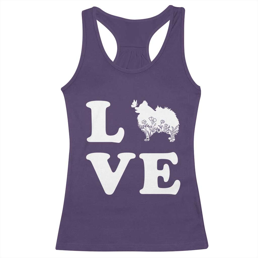 Love Pomeranian Racerback Tank Top Cute Pom Dog Lover Gift
