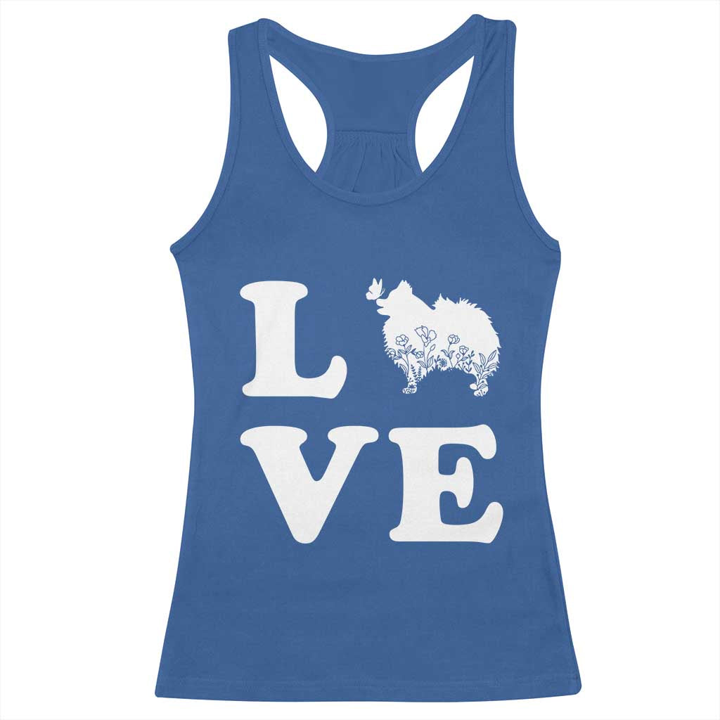 Love Pomeranian Racerback Tank Top Cute Pom Dog Lover Gift