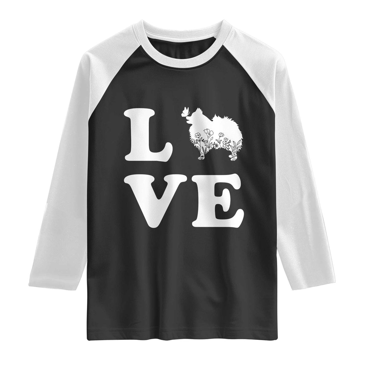 Love Pomeranian Raglan Shirt Cute Pom Dog Lover Gift