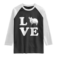 Love Pomeranian Raglan Shirt Cute Pom Dog Lover Gift