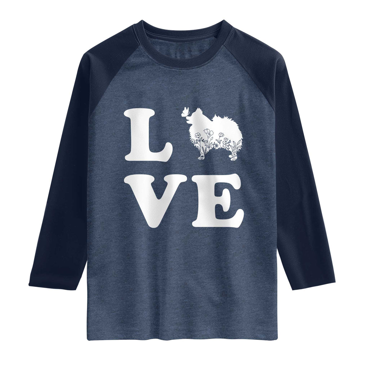 Love Pomeranian Raglan Shirt Cute Pom Dog Lover Gift