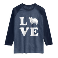 Love Pomeranian Raglan Shirt Cute Pom Dog Lover Gift