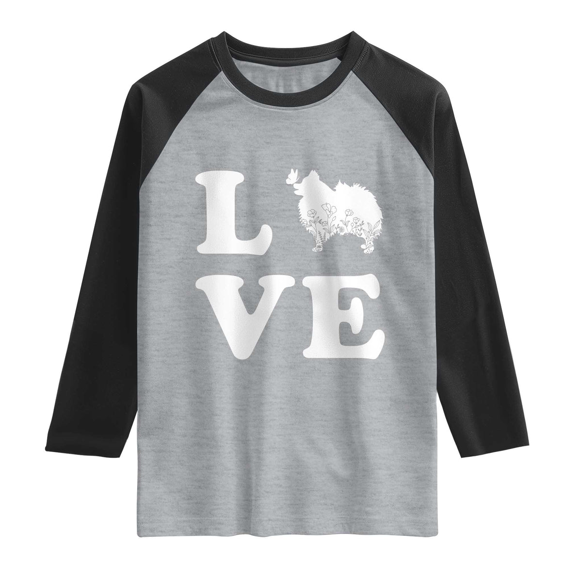 Love Pomeranian Raglan Shirt Cute Pom Dog Lover Gift