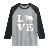 Love Pomeranian Raglan Shirt Cute Pom Dog Lover Gift