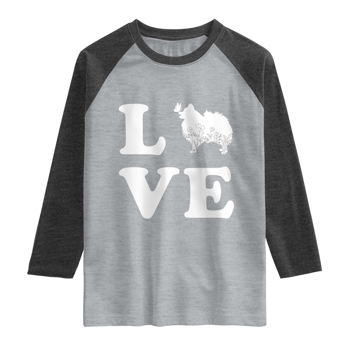 Love Pomeranian Raglan Shirt Cute Pom Dog Lover Gift