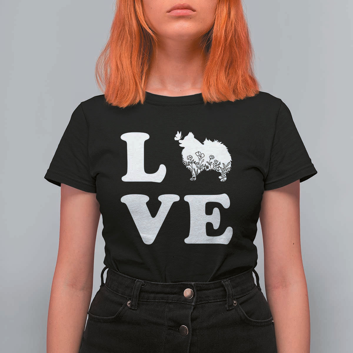 Love Pomeranian T Shirt For Women Cute Pom Dog Lover Gift