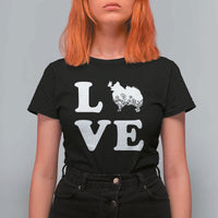 Love Pomeranian T Shirt For Women Cute Pom Dog Lover Gift