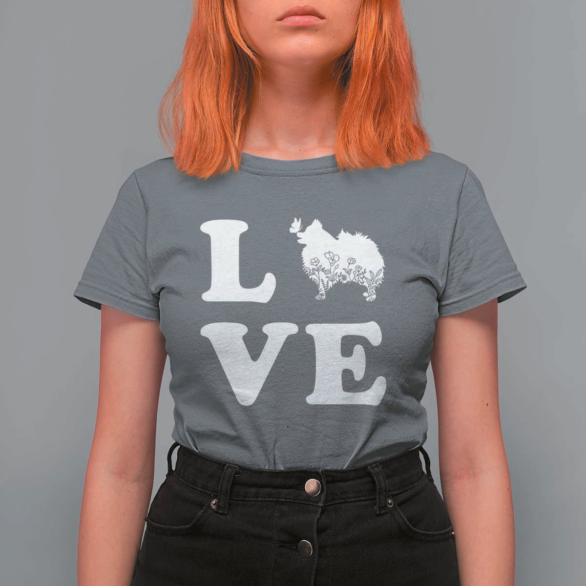 Love Pomeranian T Shirt For Women Cute Pom Dog Lover Gift