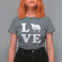 Love Pomeranian T Shirt For Women Cute Pom Dog Lover Gift