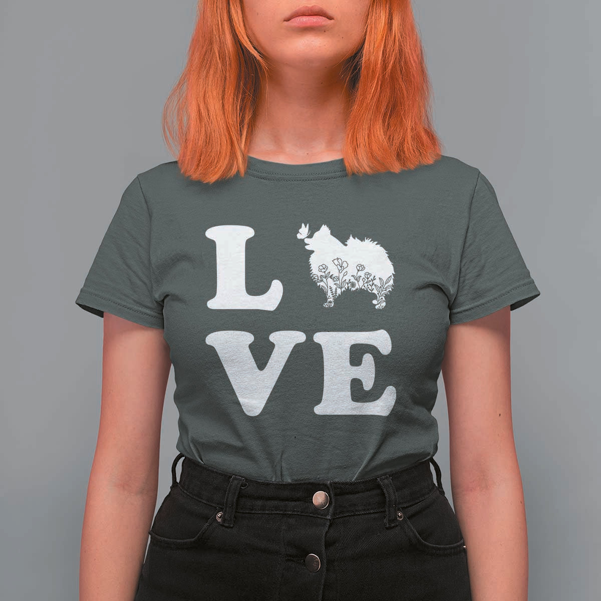 Love Pomeranian T Shirt For Women Cute Pom Dog Lover Gift