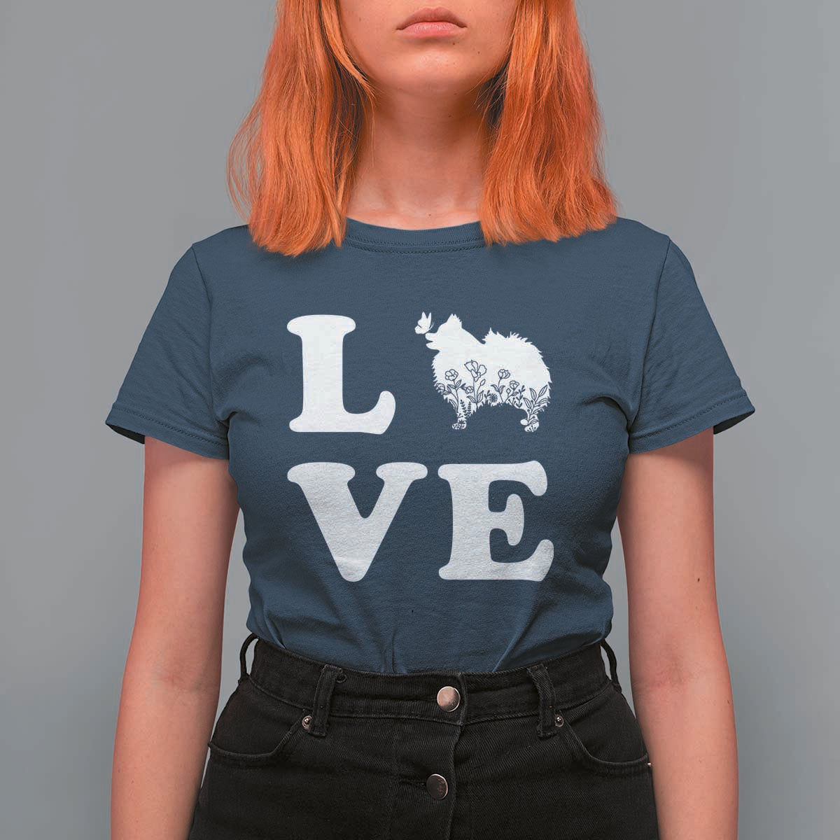 Love Pomeranian T Shirt For Women Cute Pom Dog Lover Gift