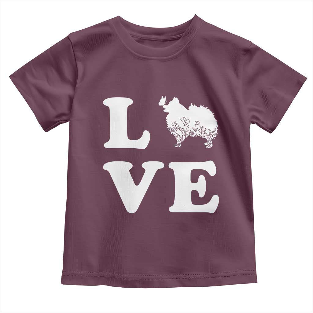 Love Pomeranian Toddler T Shirt Cute Pom Dog Lover Gift