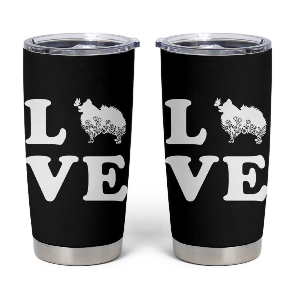 Love Pomeranian Tumbler Cup Cute Pom Dog Lover Gift