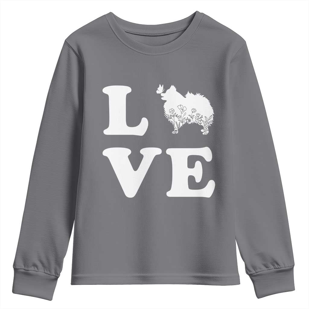 Love Pomeranian Youth Sweatshirt Cute Pom Dog Lover Gift