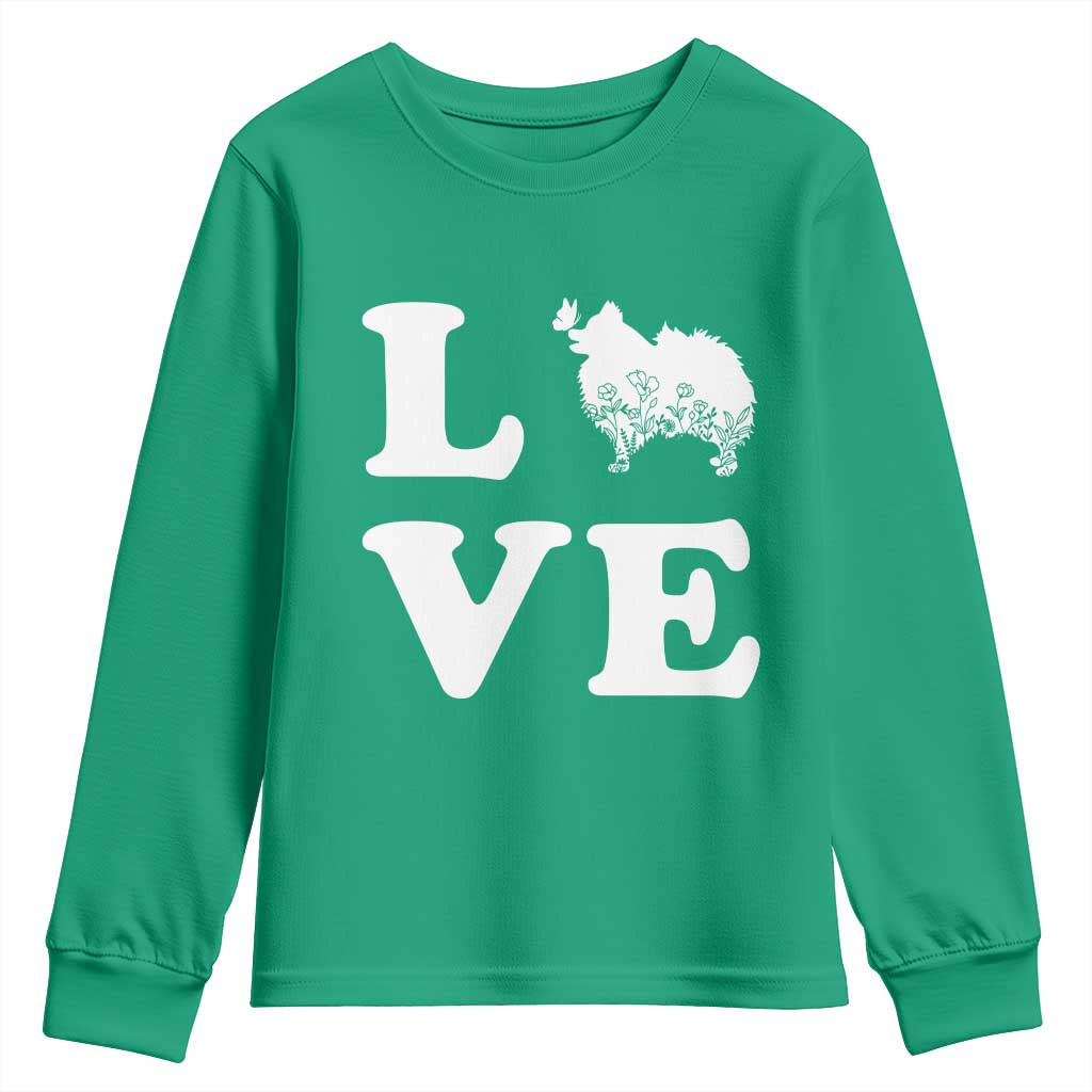 Love Pomeranian Youth Sweatshirt Cute Pom Dog Lover Gift