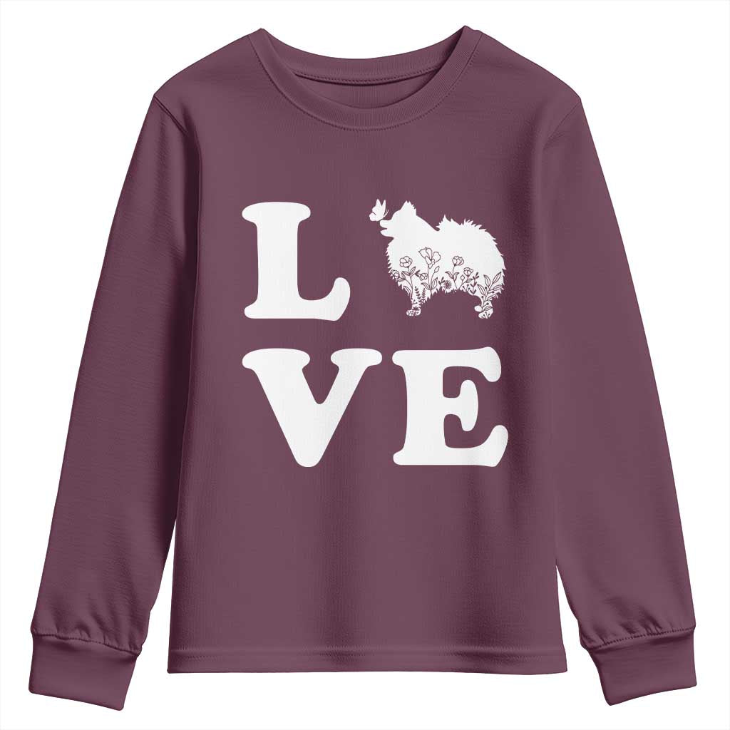 Love Pomeranian Youth Sweatshirt Cute Pom Dog Lover Gift