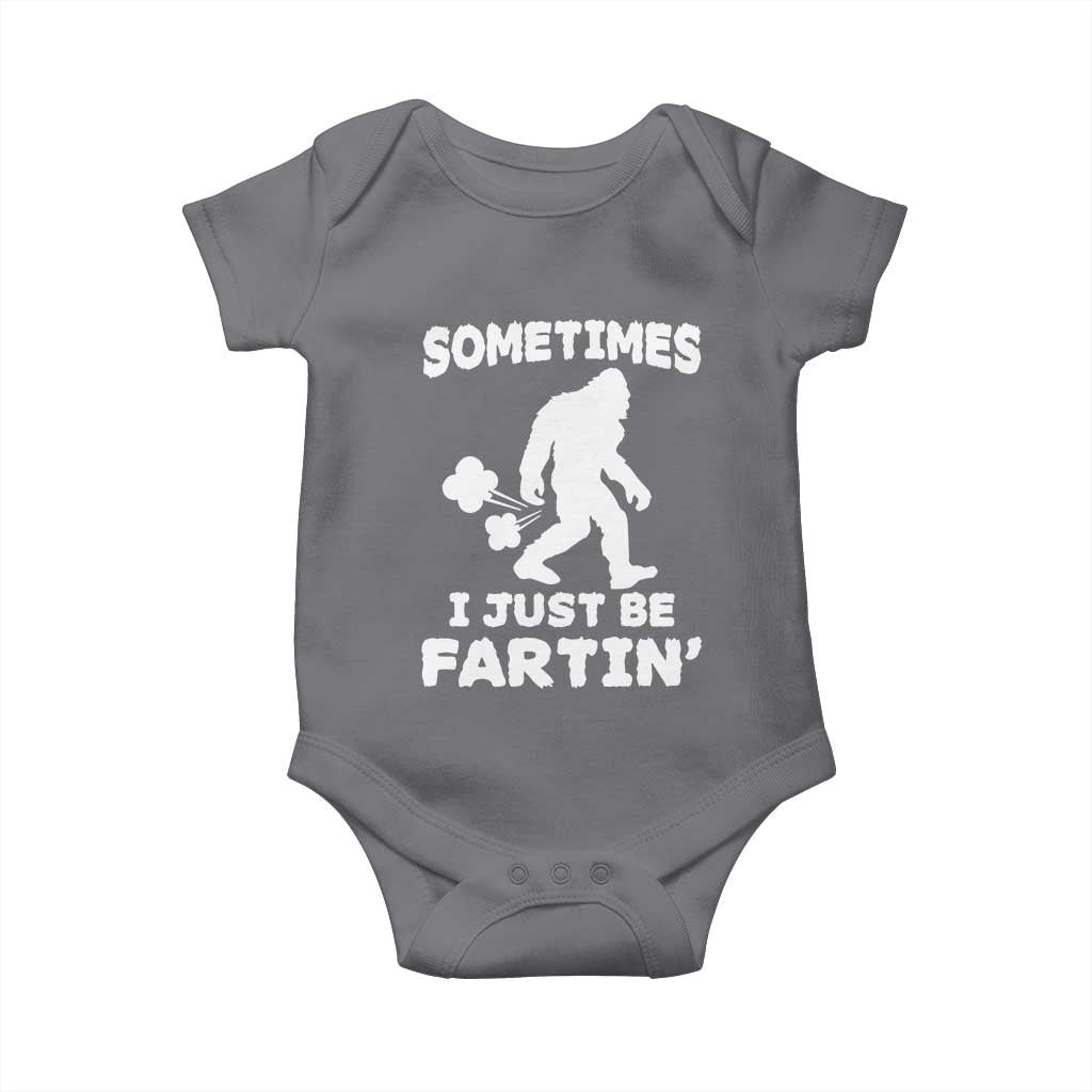 Bigfoot Bathroom Humor Baby Onesie Sometimes I Just Be Fartin