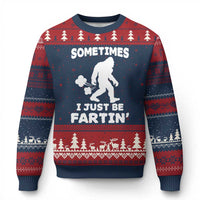 Bigfoot Bathroom Humor Ugly Christmas Sweater Sometimes I Just Be Fartin