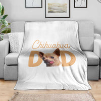 Proud Chihuahua Dad Throw Blanket Ankle Biter Dog Lover