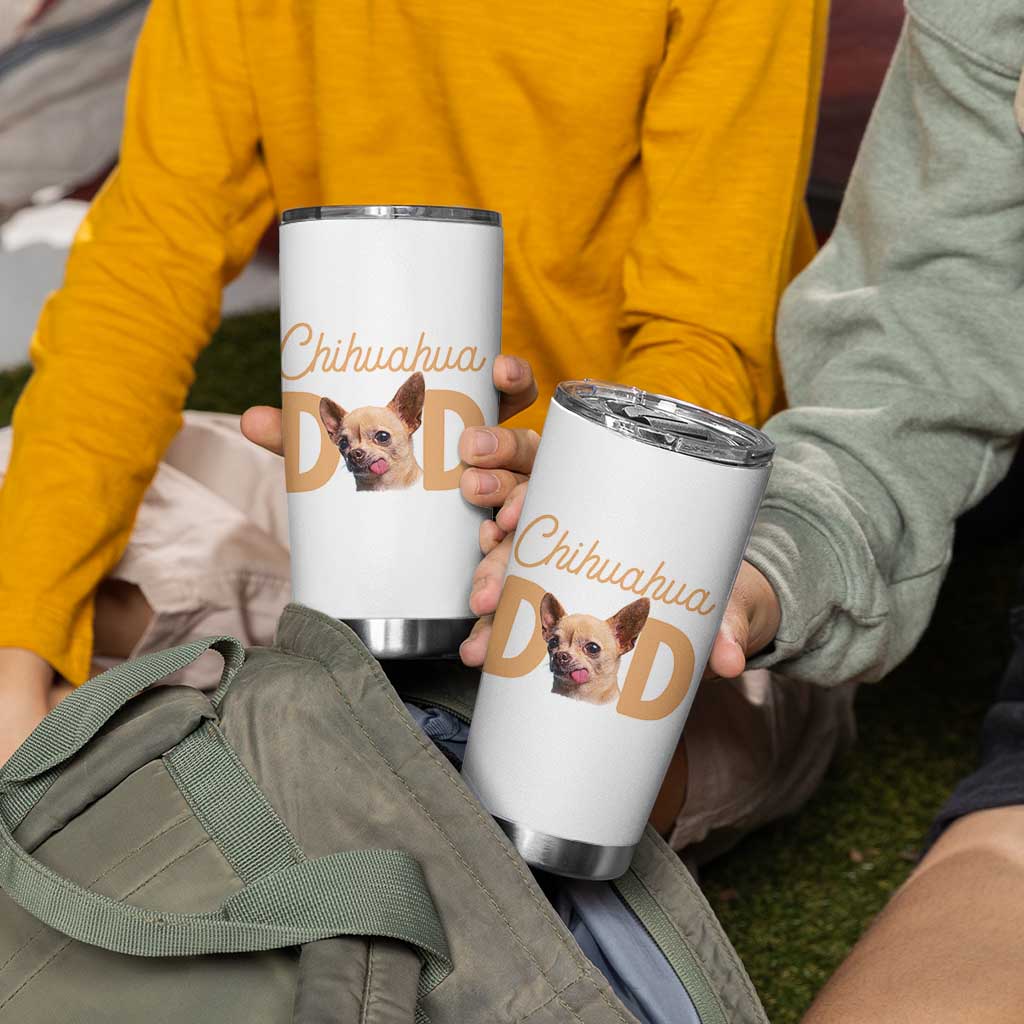 Proud Chihuahua Dad Tumbler Cup Ankle Biter Dog Lover