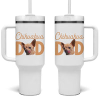 Proud Chihuahua Dad Tumbler With Handle Ankle Biter Dog Lover