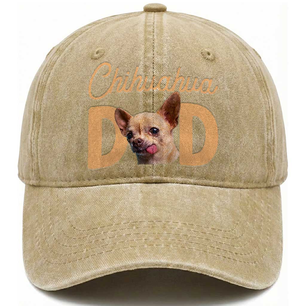 Proud Chihuahua Dad Washed Cotton Baseball Cap Ankle Biter Dog Lover