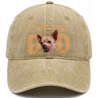 Proud Chihuahua Dad Washed Cotton Baseball Cap Ankle Biter Dog Lover