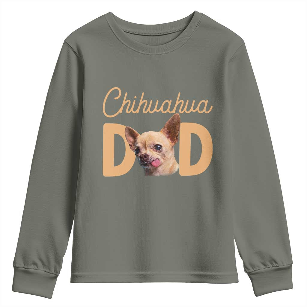 Proud Chihuahua Dad Youth Sweatshirt Ankle Biter Dog Lover
