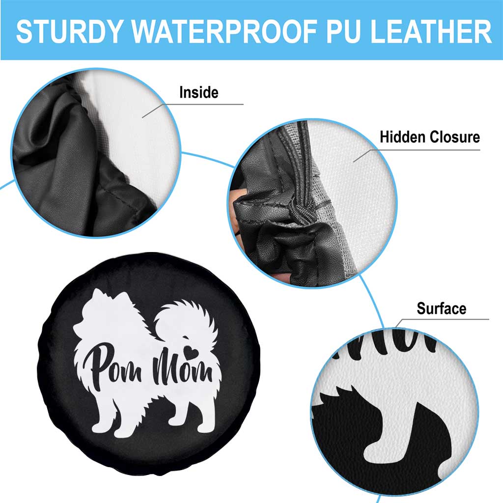 Proud Pom Mom Spare Tire Cover Pomeranian Dog Lover Gift