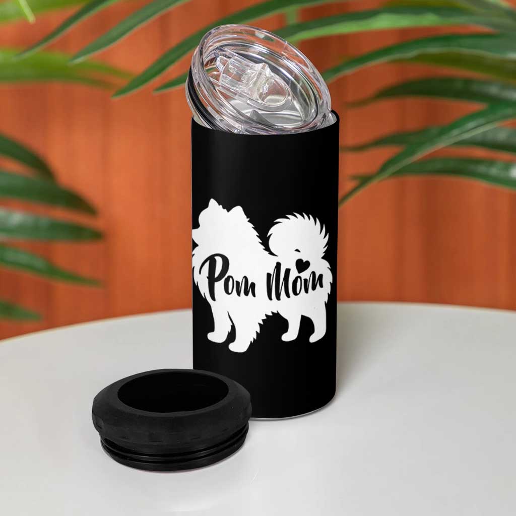 Proud Pom Mom 4 in 1 Can Cooler Tumbler Pomeranian Dog Lover Gift