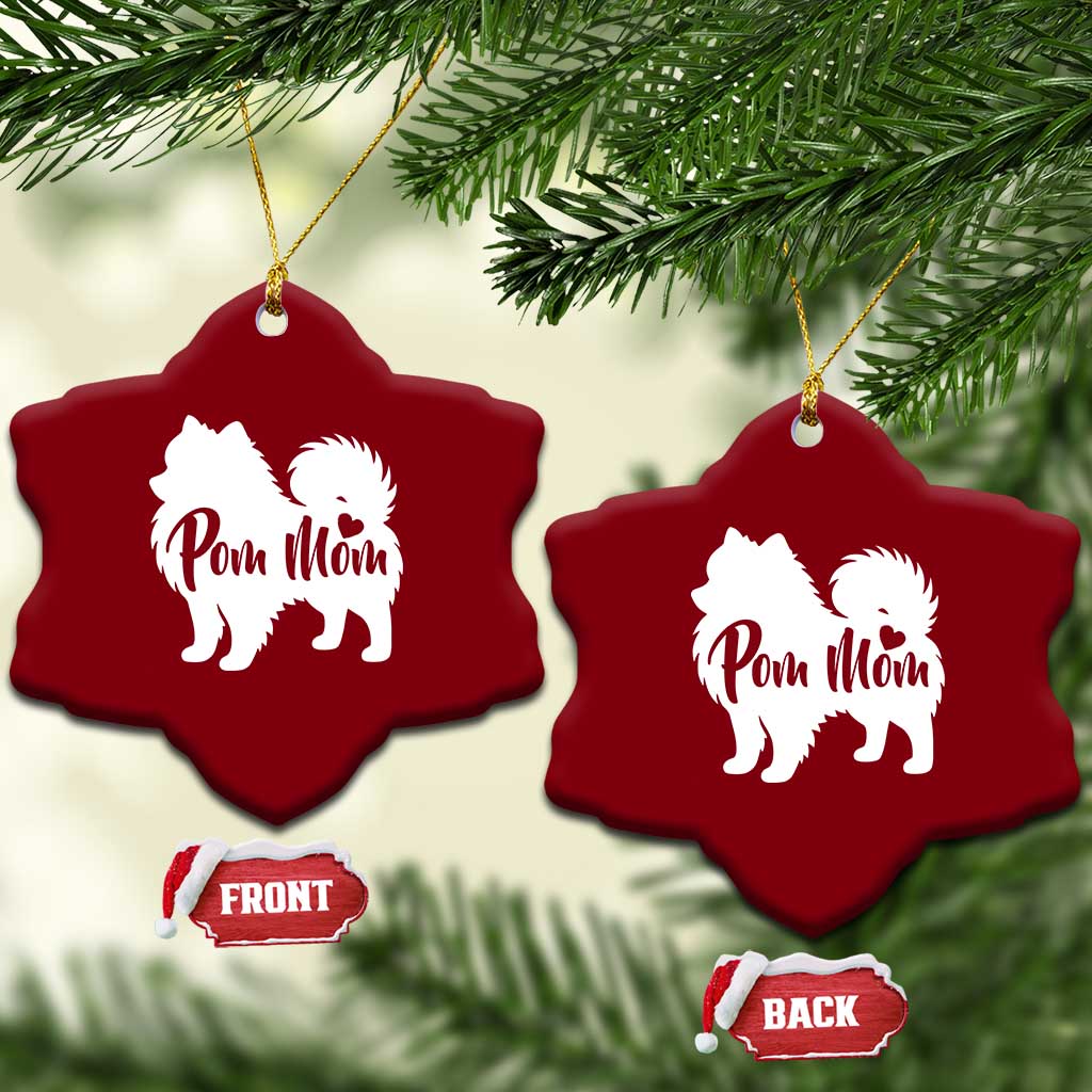 Proud Pom Mom Ceramic Ornament Pomeranian Dog Lover Gift