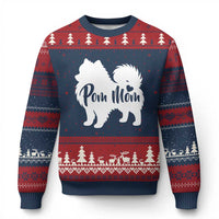 Proud Pom Mom Ugly Christmas Sweater Pomeranian Dog Lover Gift