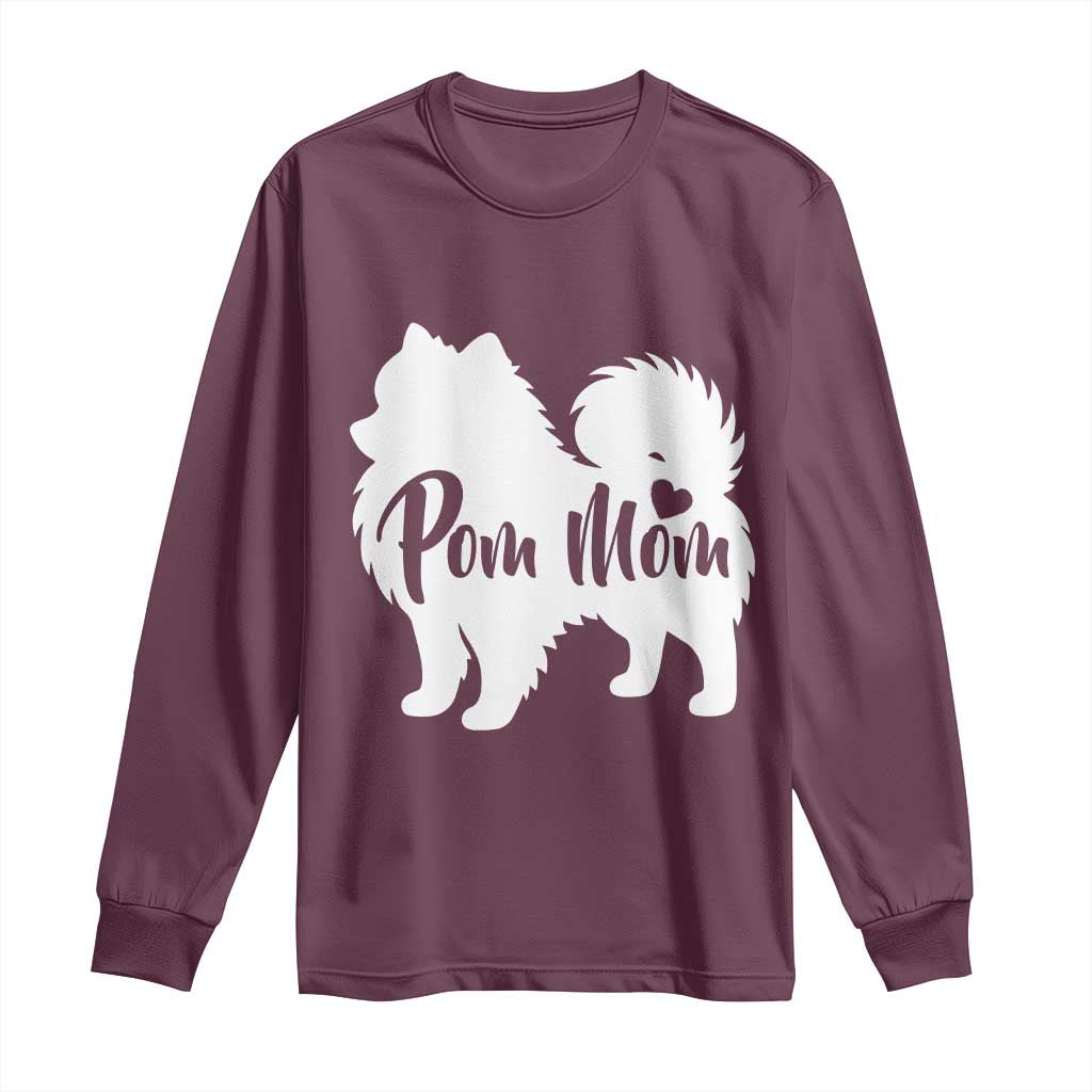 Proud Pom Mom Long Sleeve Shirt Pomeranian Dog Lover Gift