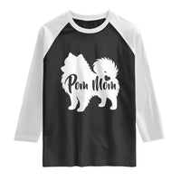Proud Pom Mom Raglan Shirt Pomeranian Dog Lover Gift