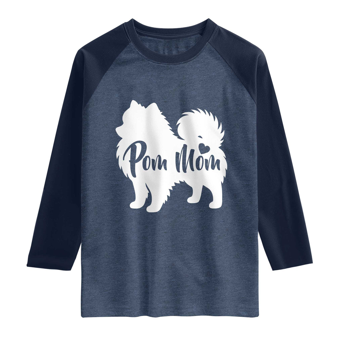 Proud Pom Mom Raglan Shirt Pomeranian Dog Lover Gift