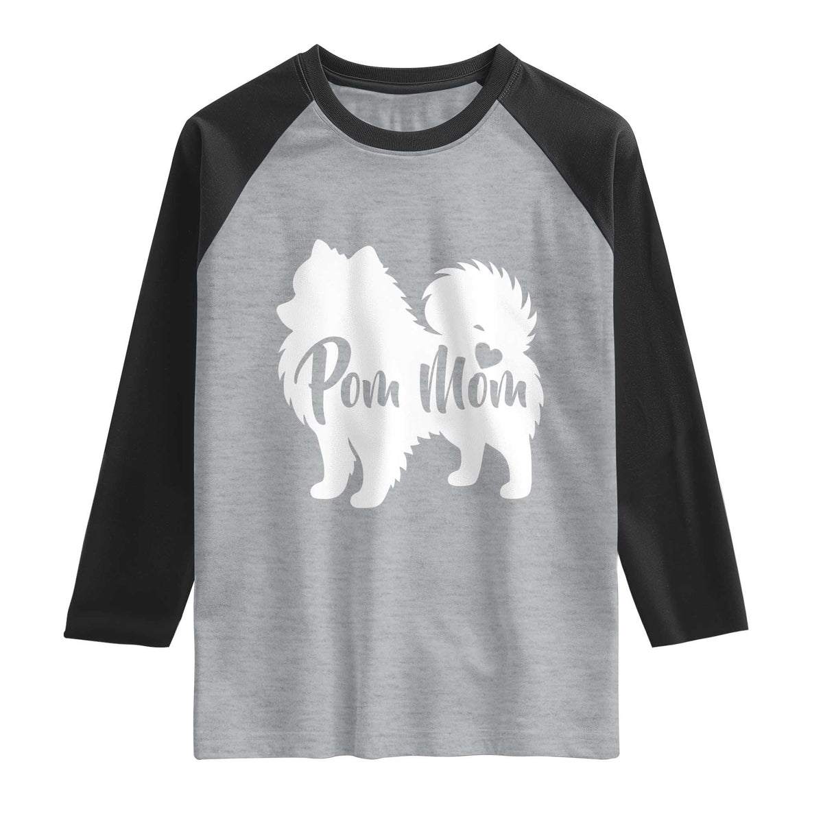 Proud Pom Mom Raglan Shirt Pomeranian Dog Lover Gift