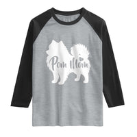 Proud Pom Mom Raglan Shirt Pomeranian Dog Lover Gift